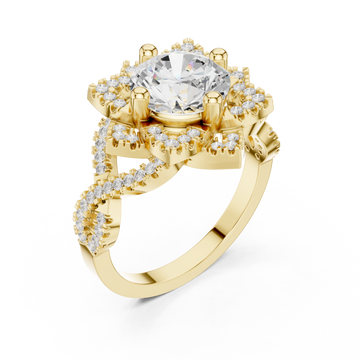 Gold Twilight Cascade Swirl Ring Right View
