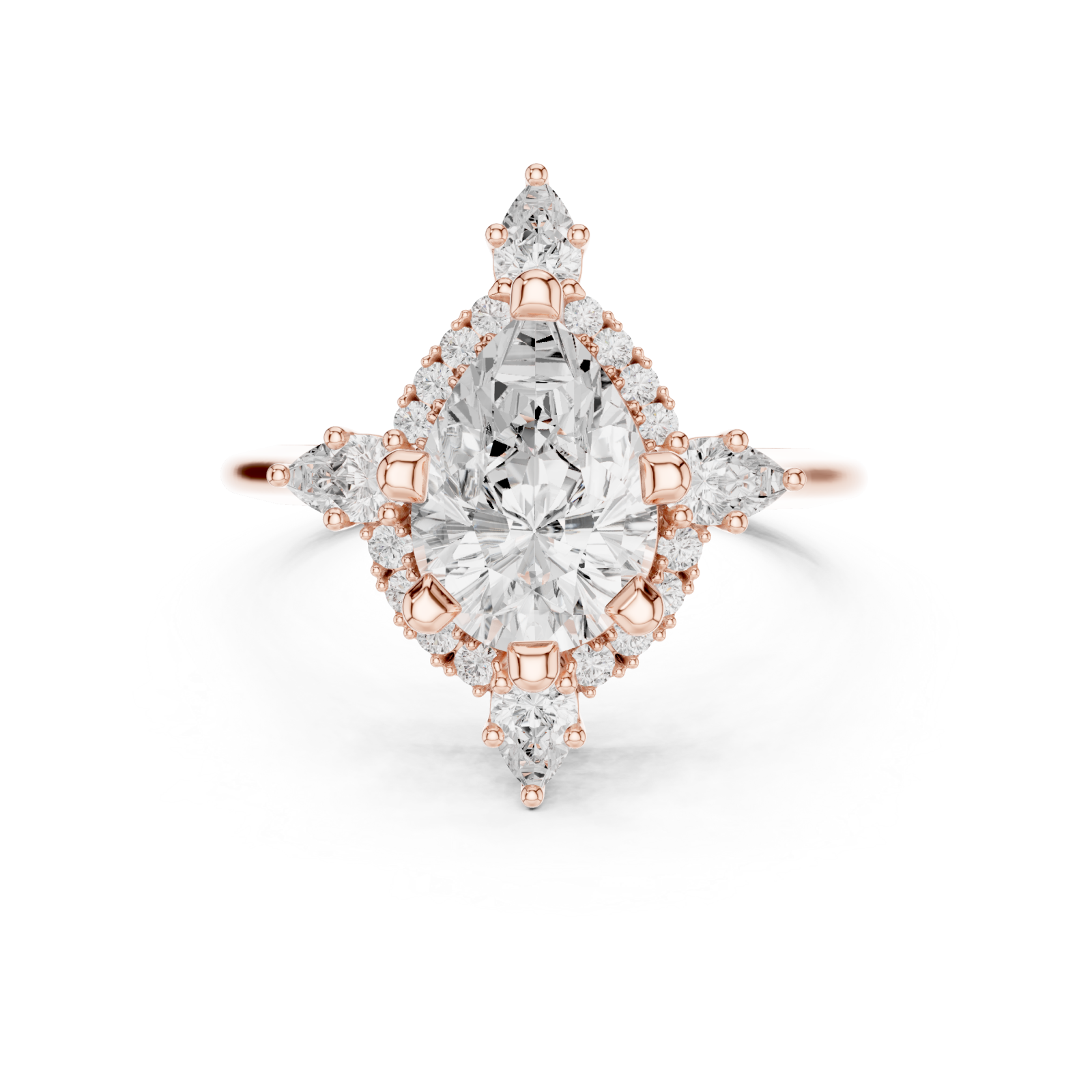  Rose Gold Whispering Radiance Solitaire Ring Front View