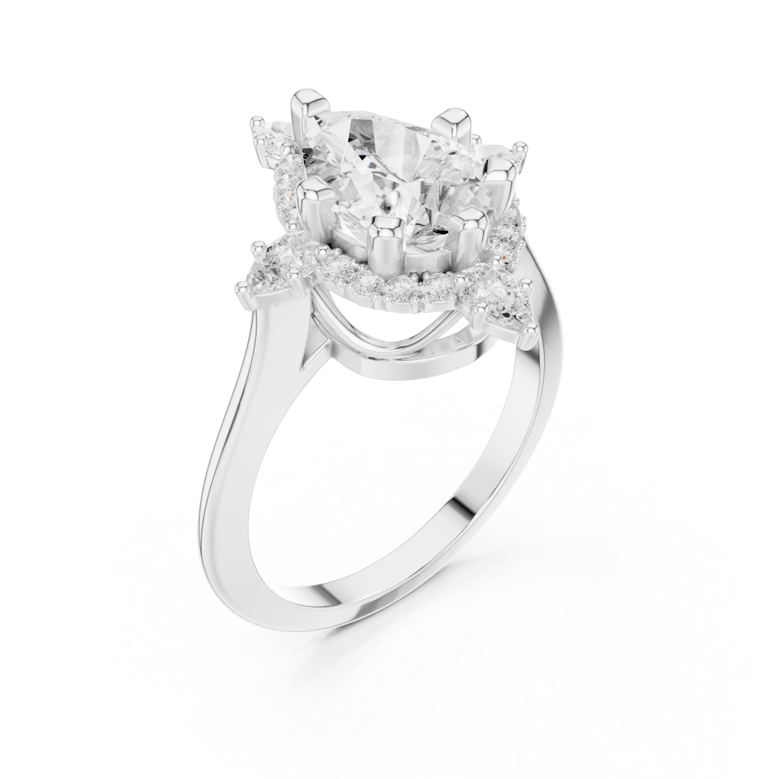  White Gold Whispering Radiance Solitaire Ring Right View