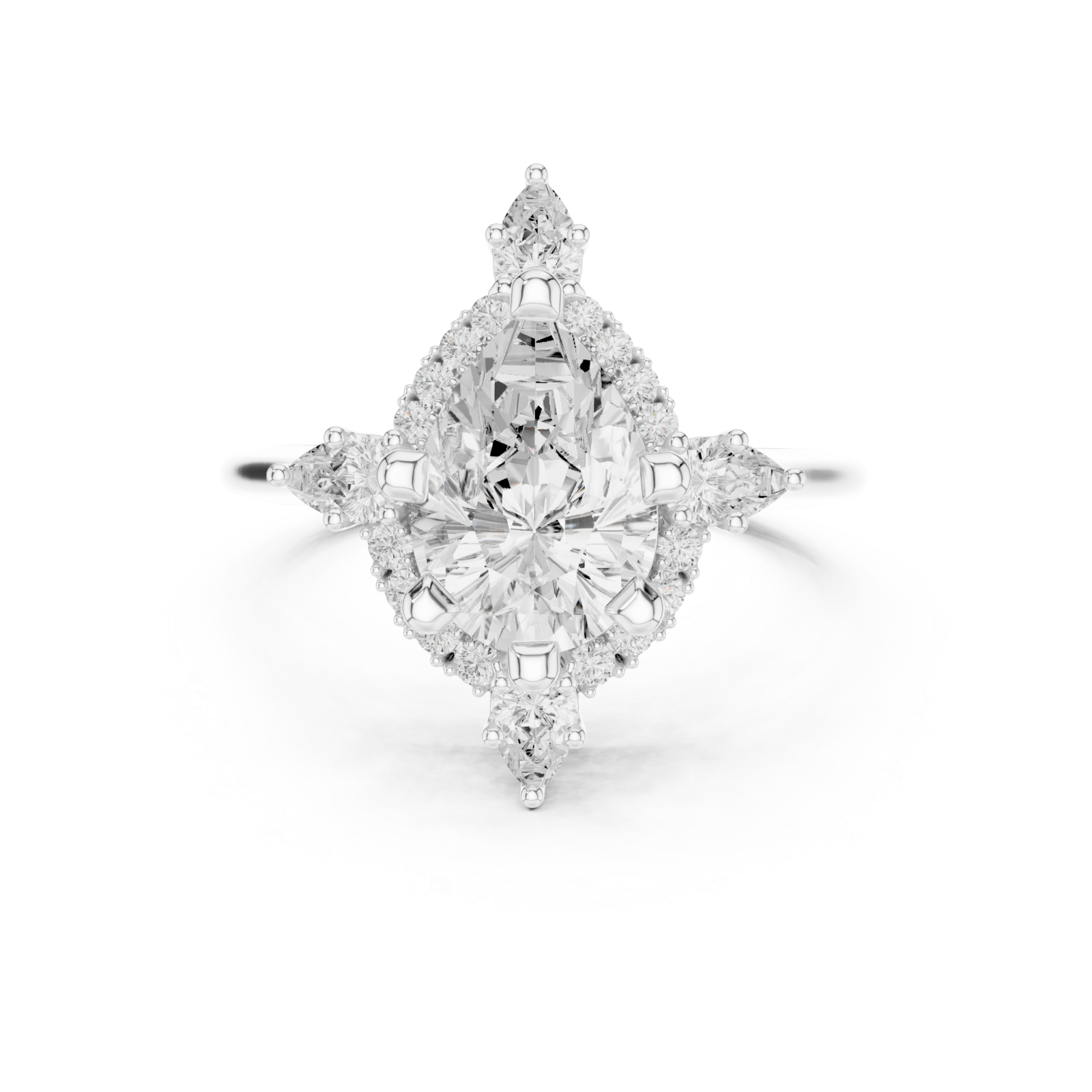  White Gold Whispering Radiance Solitaire Ring Front View