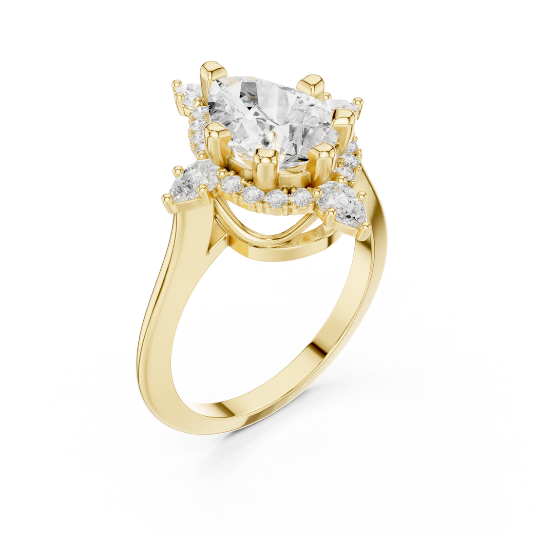 Gold Whispering Radiance Solitaire Ring Right View