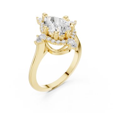 Gold Whispering Radiance Solitaire Ring Right View