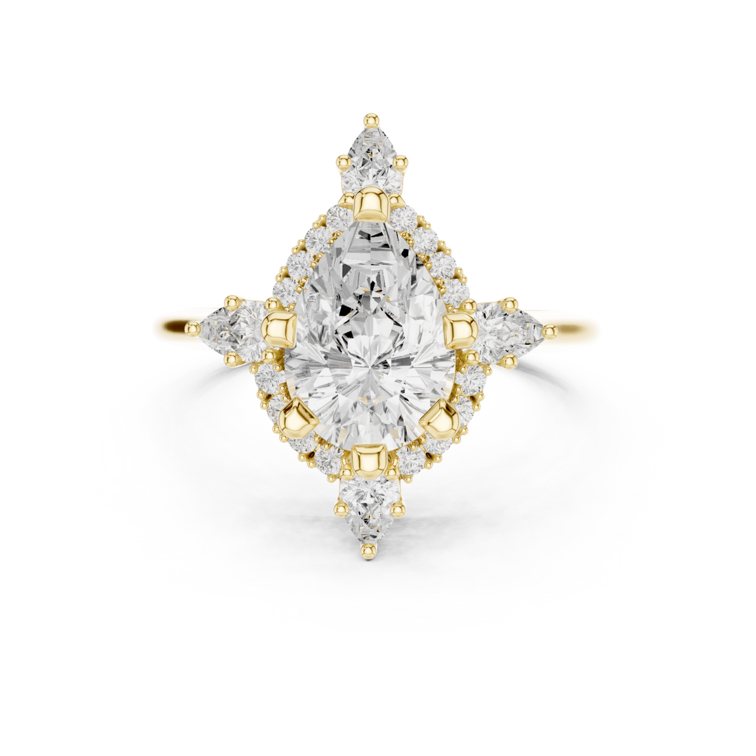 Gold Whispering Radiance Solitaire Ring Right View