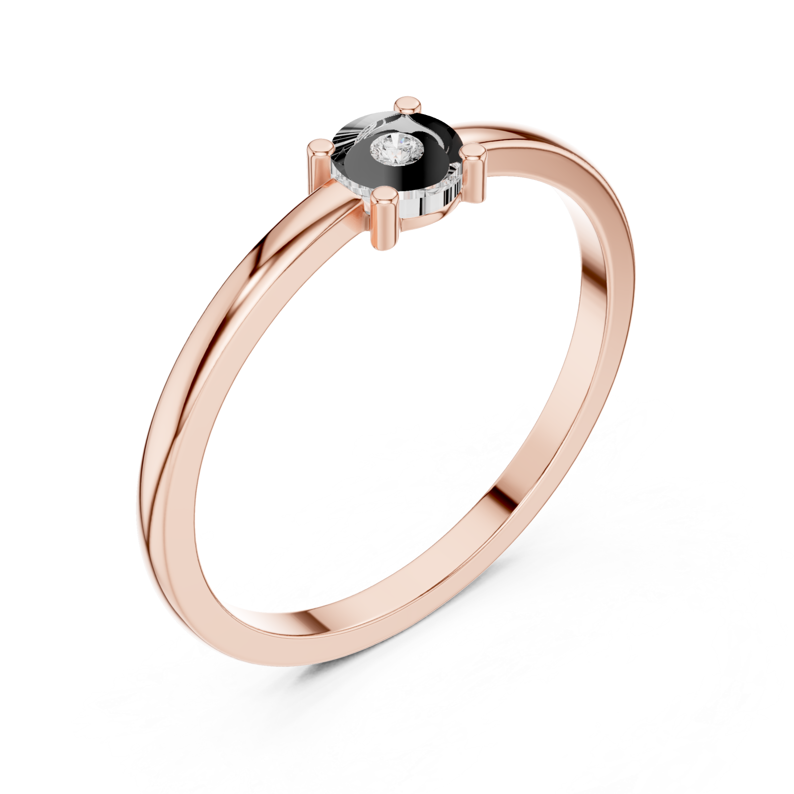  Rose Gold Radiant Mist Oval Accent Stackable Ring Right View