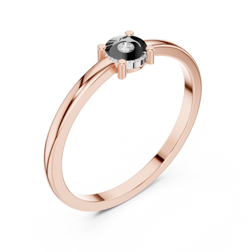  Rose Gold Radiant Mist Oval Accent Stackable Ring Right View