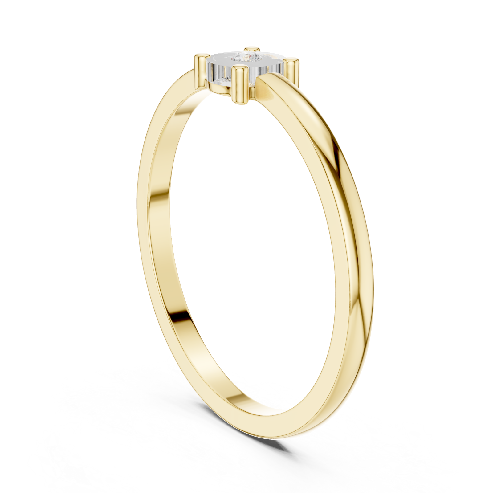  Gold Radiant Mist Oval Accent Stackable Ring Left View