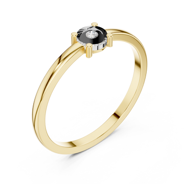 Gold Radiant Mist Oval Accent Stackable Ring Right View