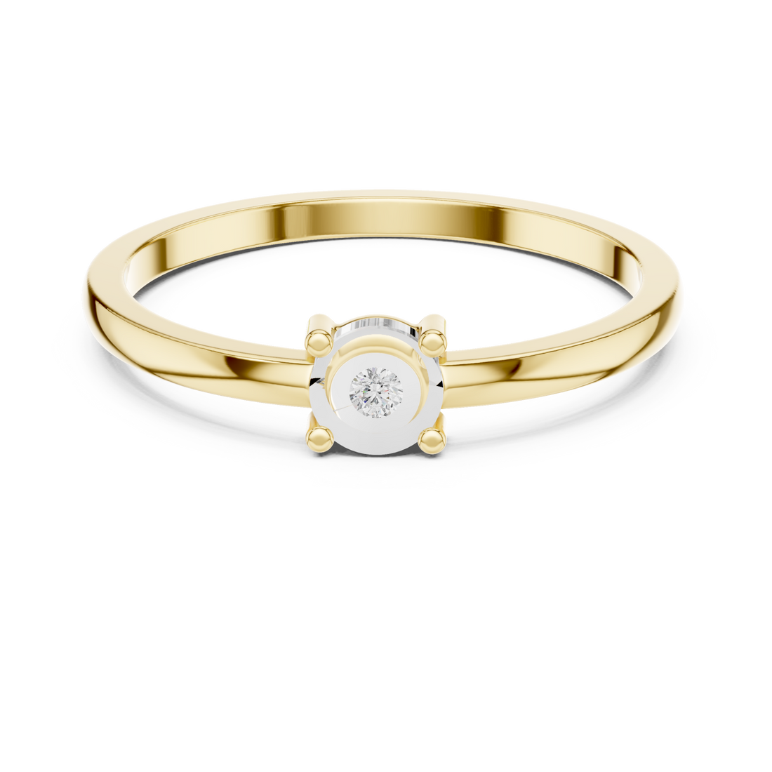 Gold Radiant Mist Oval Accent Stackable Ring Right View