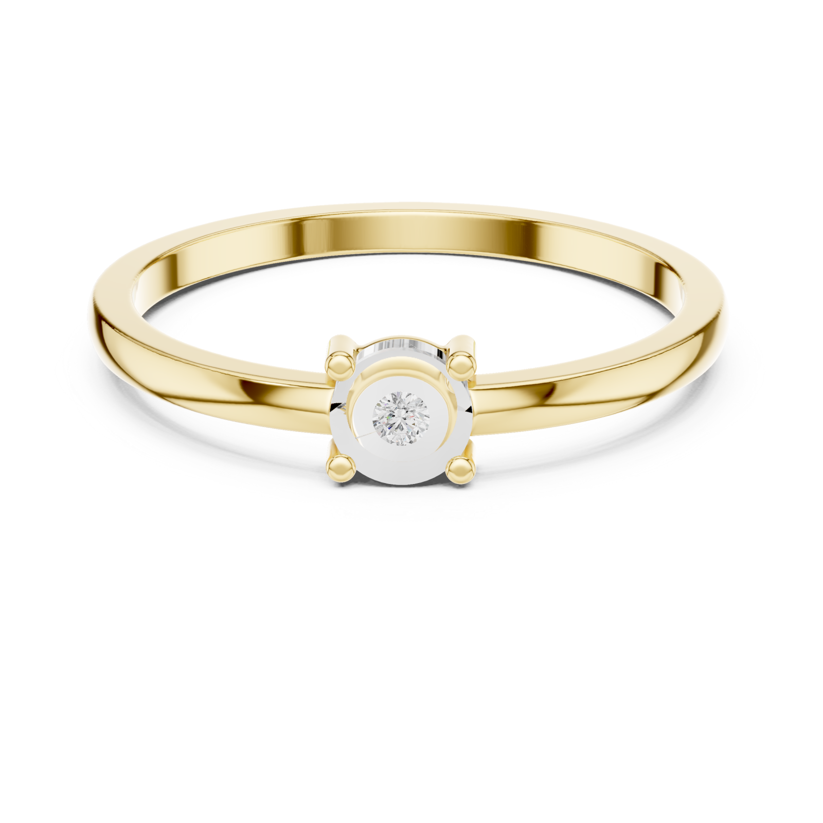  Gold Radiant Mist Oval Accent Stackable Ring Front View