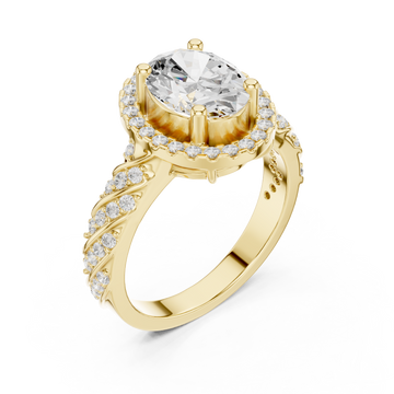 Gold Enchanted Spiral Solitaire Statement Ring Right View