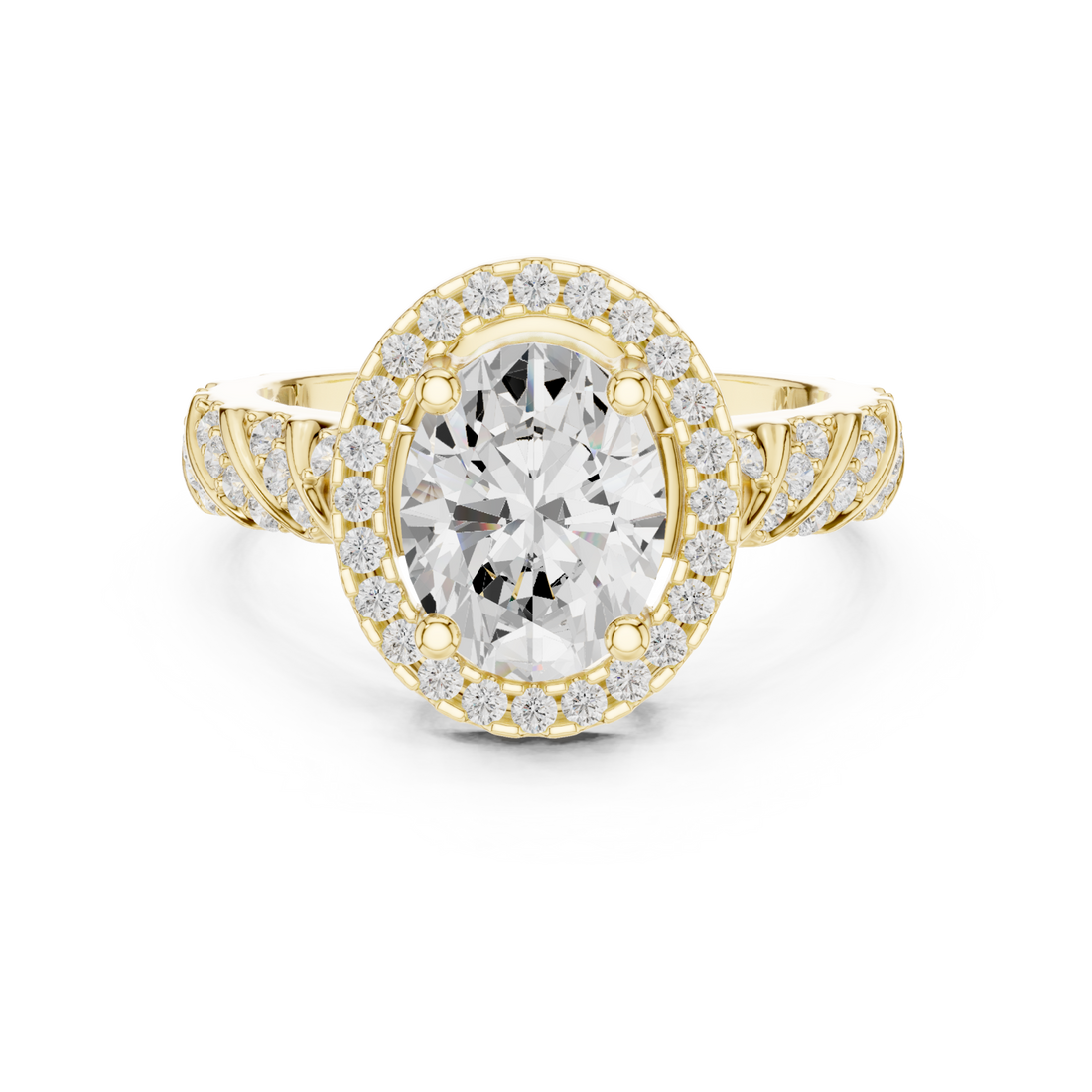 Gold Enchanted Spiral Solitaire Statement Ring Right View