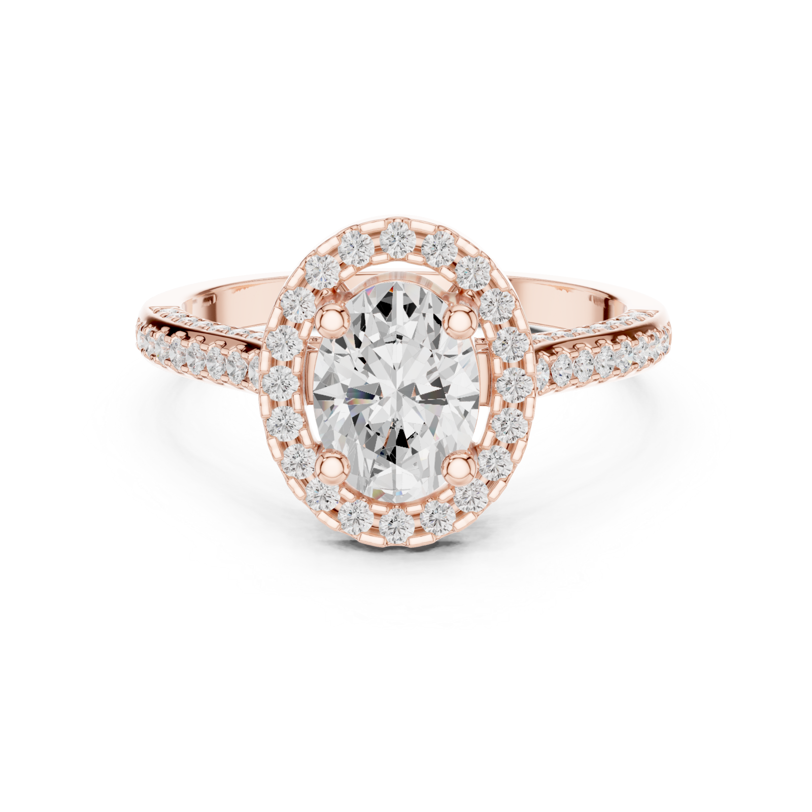 Rose Gold Timeless Regal Aurora Heirloom Ring Front View
