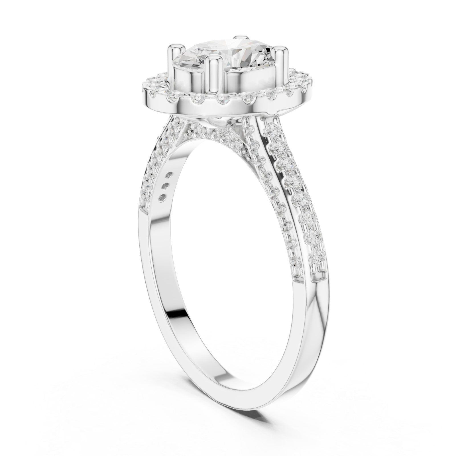  White Gold Timeless Regal Aurora Heirloom Ring Left View