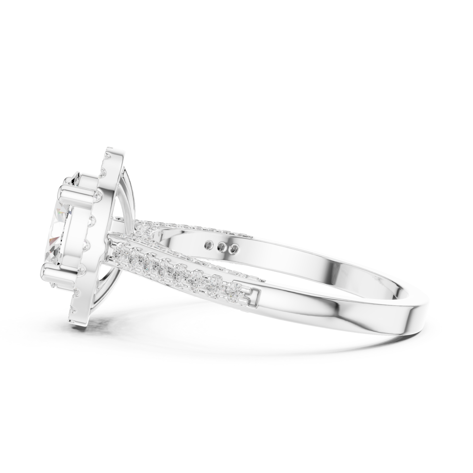  White Gold Timeless Regal Aurora Heirloom Ring Side View