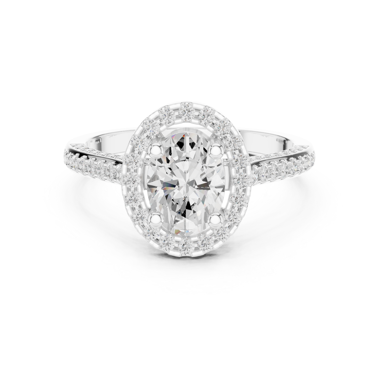  White Gold Timeless Regal Aurora Heirloom Ring Front View