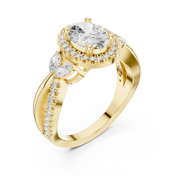 Gold Celestial Illusion Ornate Band Ring Right View