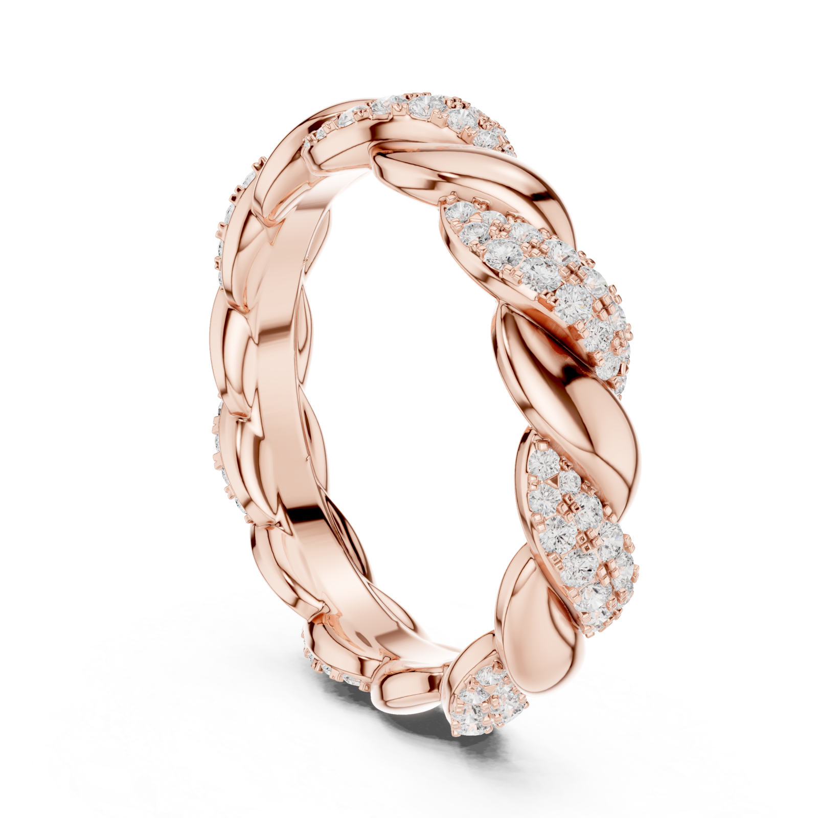  Rose Gold Serene Luxe Spiral Band Left View