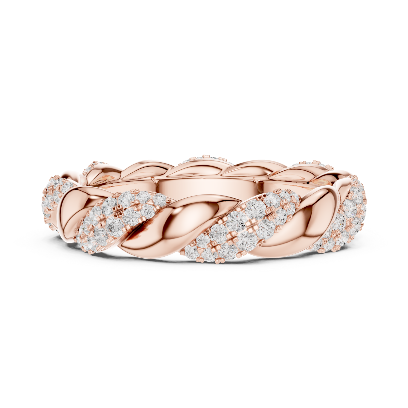  Rose Gold Serene Luxe Spiral Band Side View