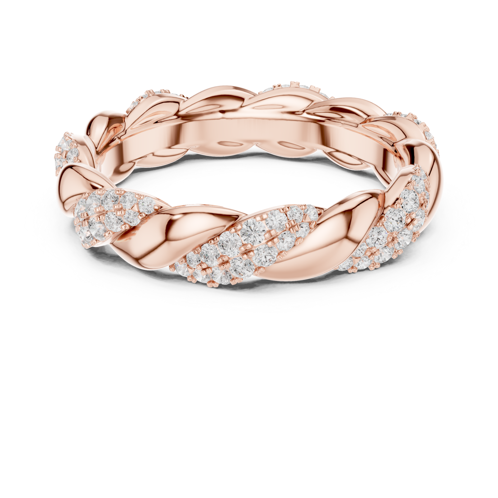  Rose Gold Serene Luxe Spiral Band Front View