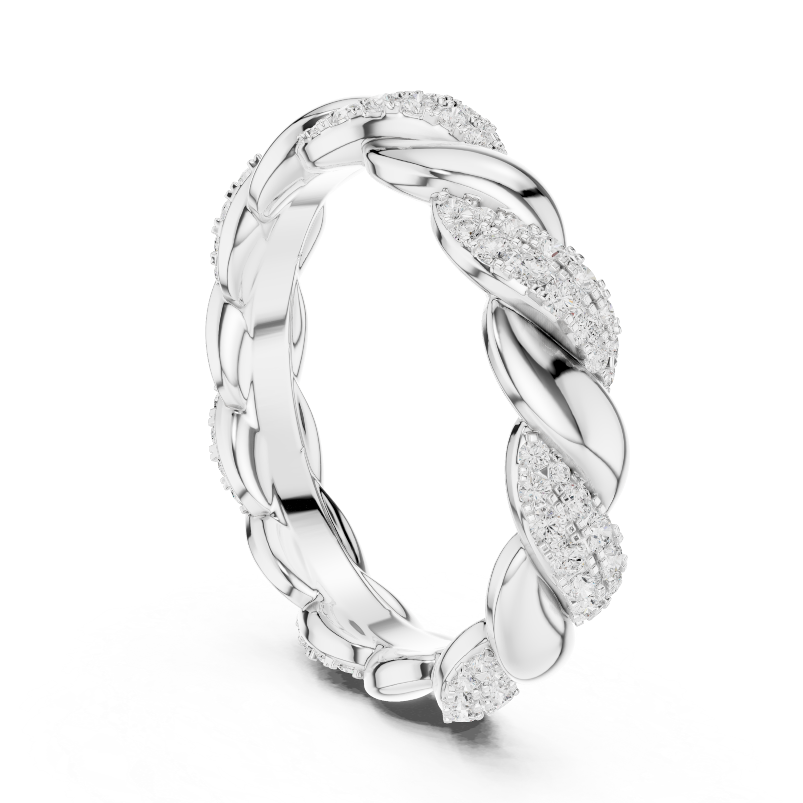  White Gold Serene Luxe Spiral Band Left View
