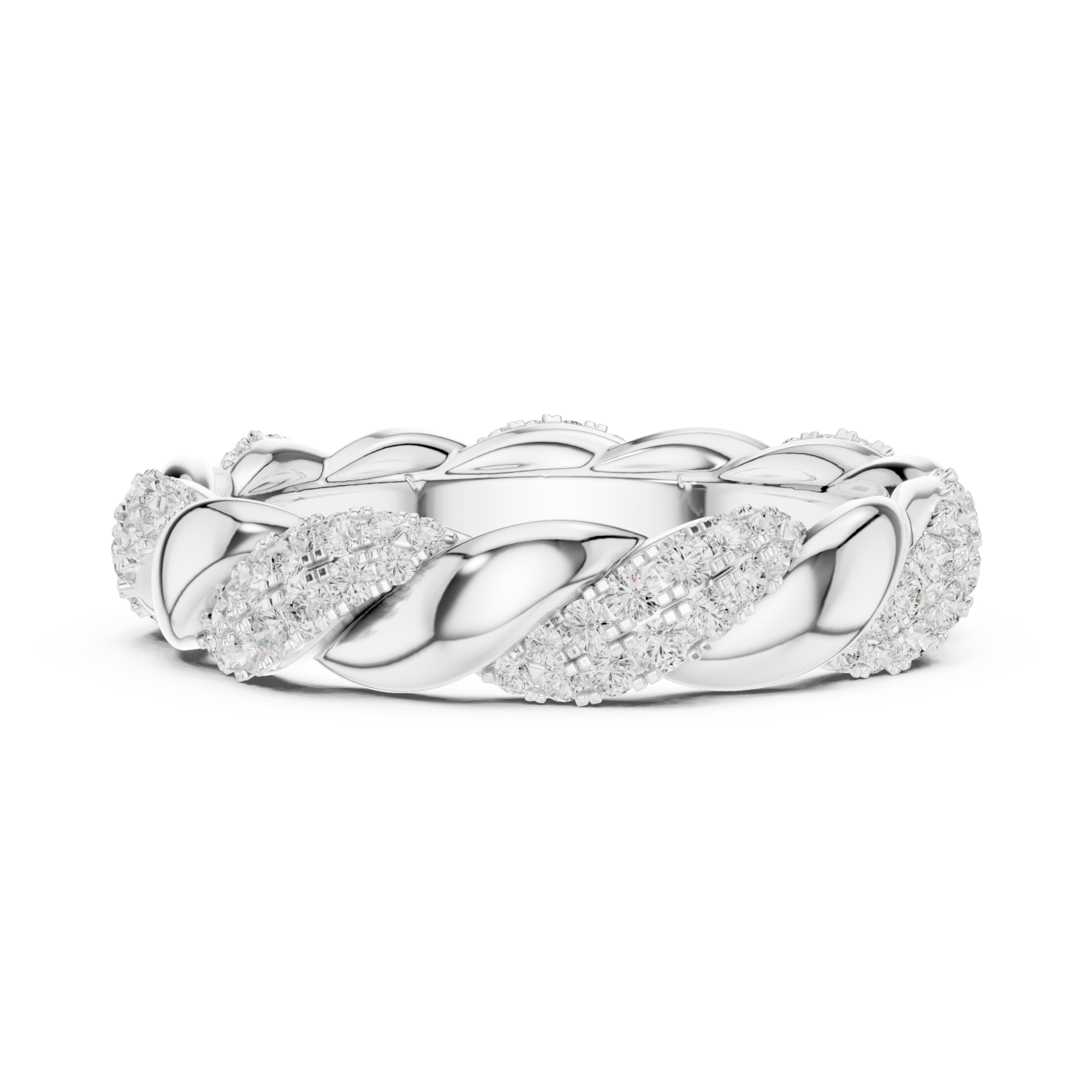  White Gold Serene Luxe Spiral Band Side View