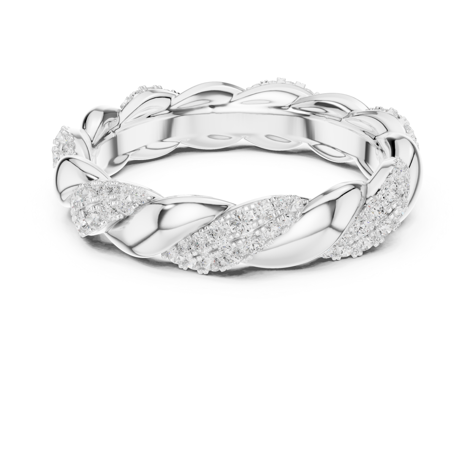  White Gold Serene Luxe Spiral Band Front View