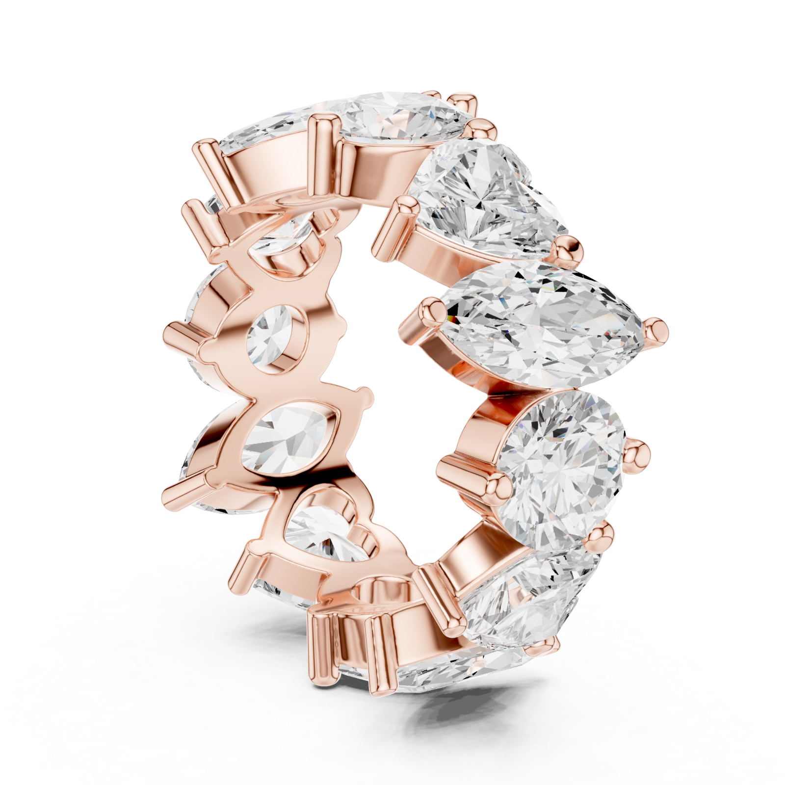  Rose Gold Ethereal Multi-Shape Embrace Band Ring Left View