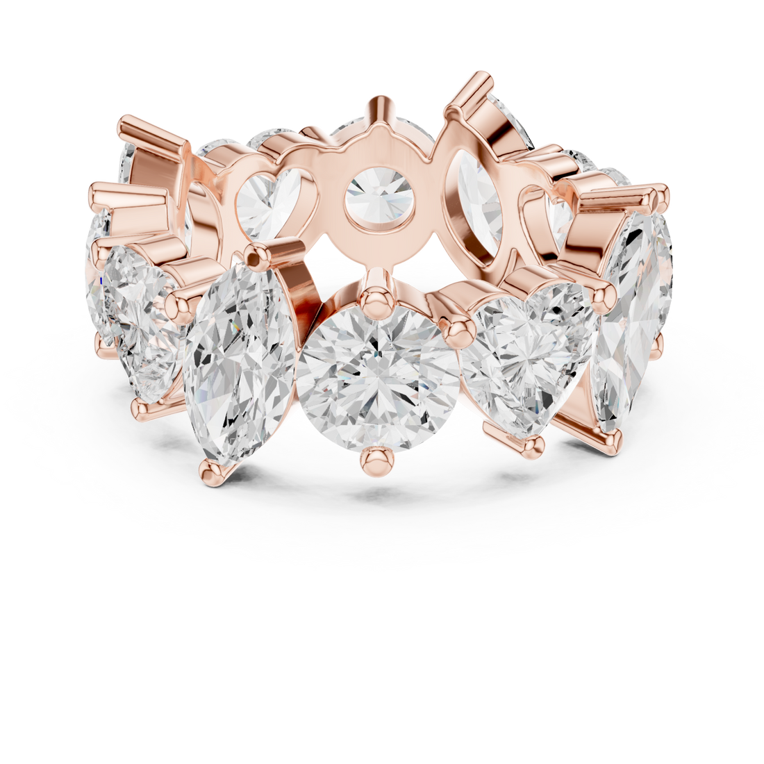  Rose Gold Ethereal Multi-Shape Embrace Band Ring Right View