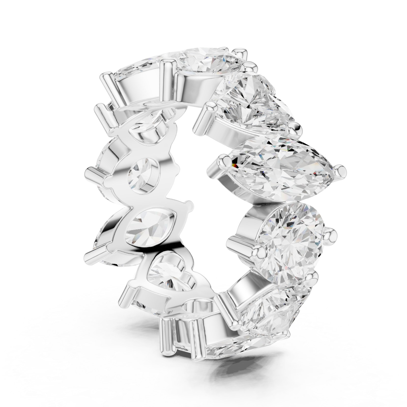 White Gold Ethereal Multi-Shape Embrace Band Ring Left View