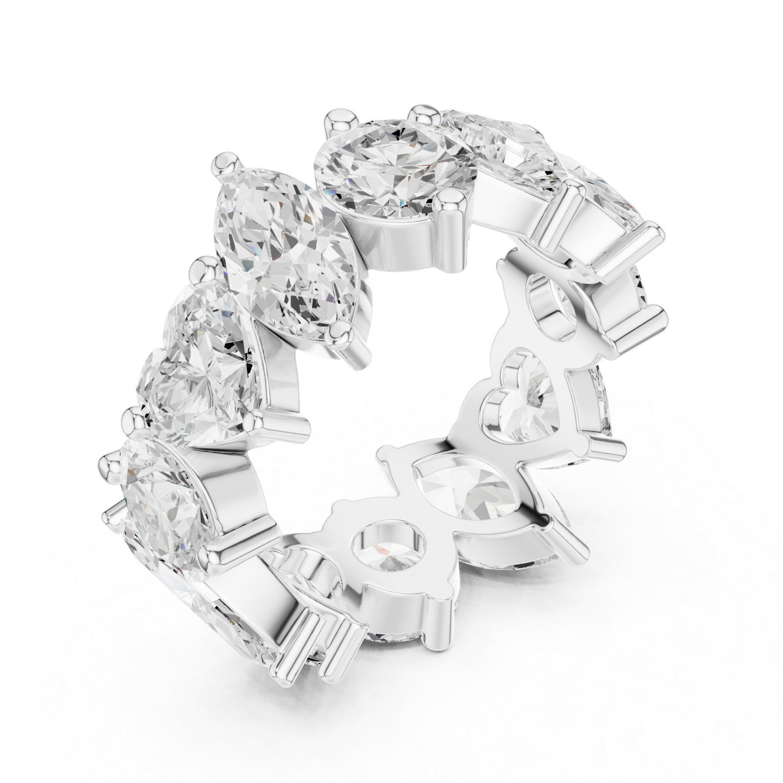  White Gold Ethereal Multi-Shape Embrace Band Ring Right View
