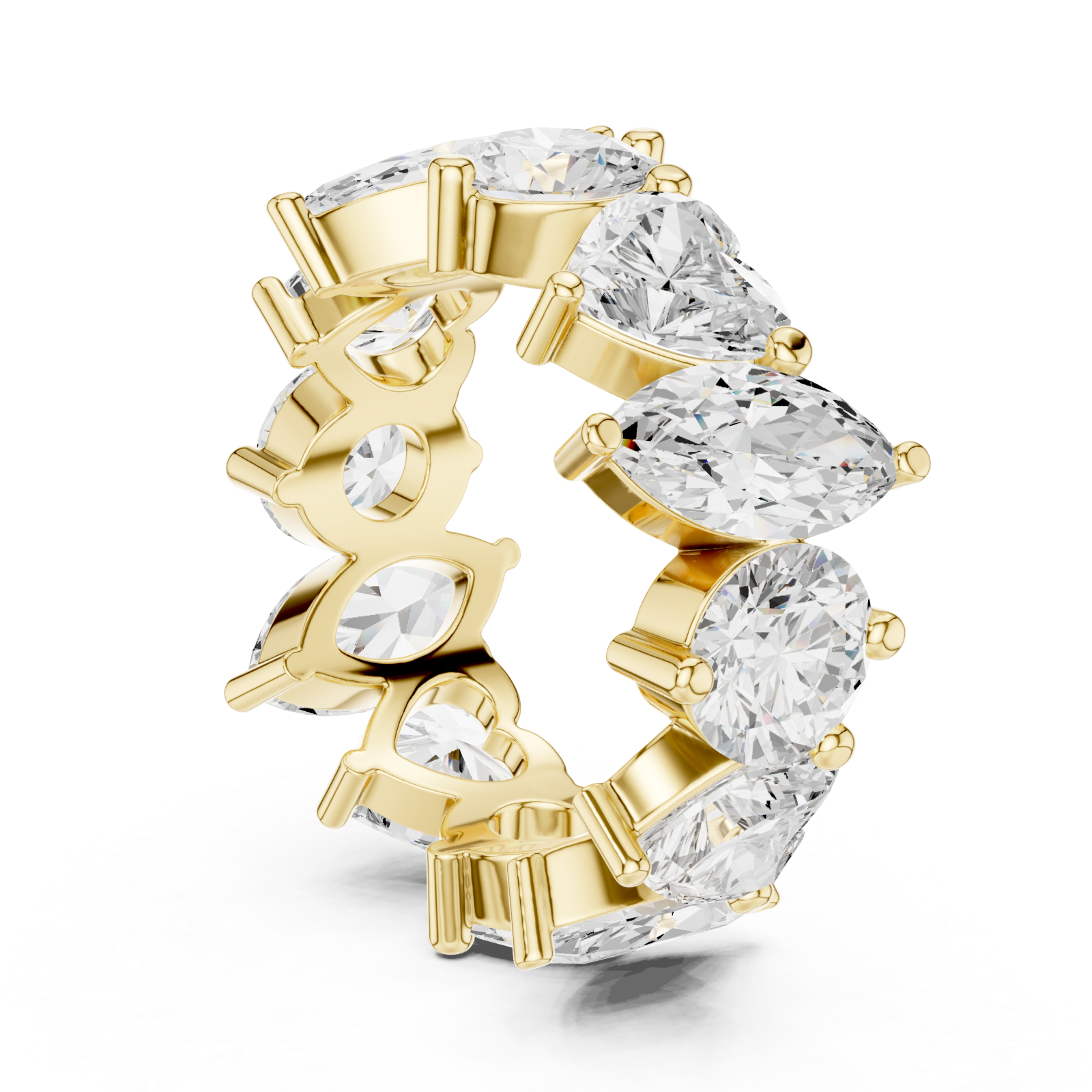  Gold Ethereal Multi-Shape Embrace Band Ring Left View