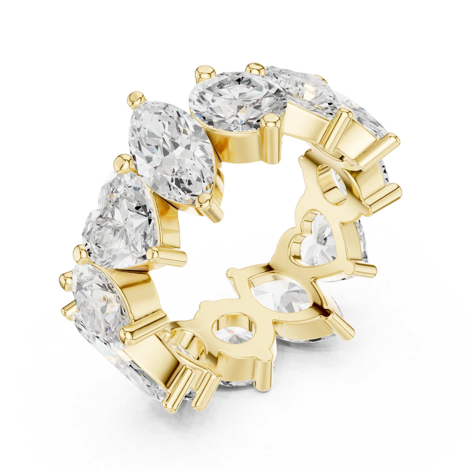 Gold Ethereal Multi-Shape Embrace Band Ring Right View