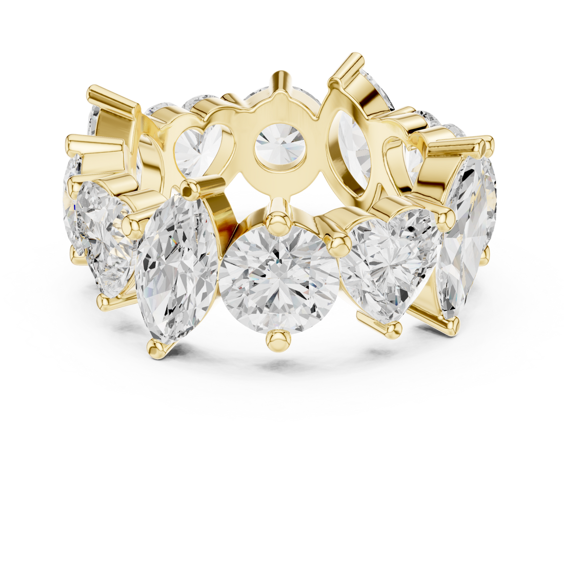 Gold Ethereal Multi-Shape Embrace Band Ring Right View