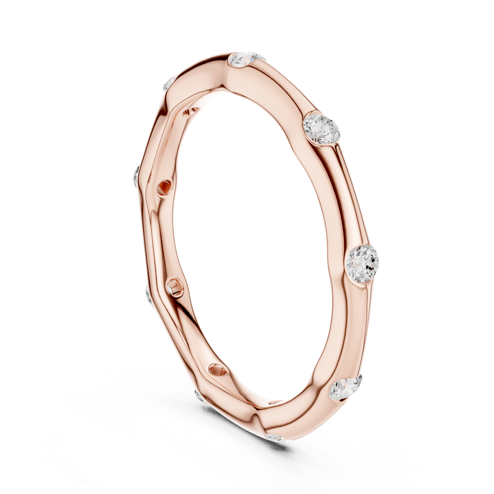  Rose Gold Celestial Tranquility Band Ring Left View