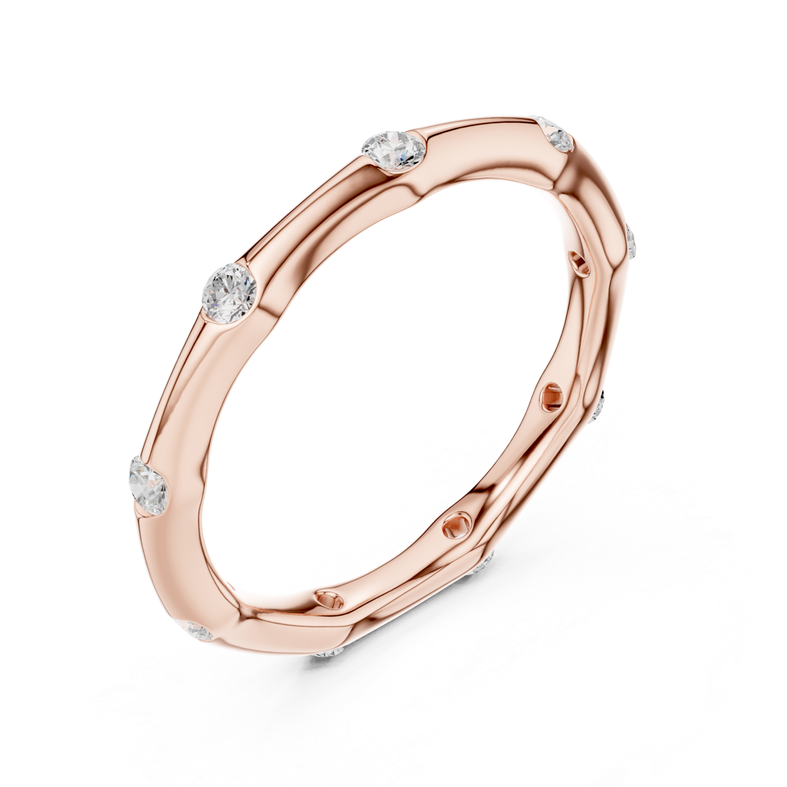  Rose Gold Celestial Tranquility Band Ring Right View