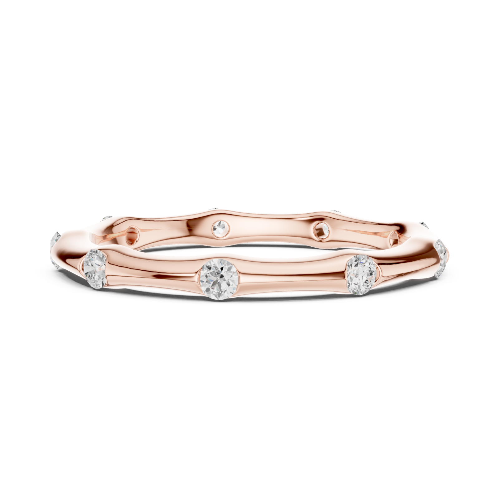  Rose Gold Celestial Tranquility Band Ring Side View