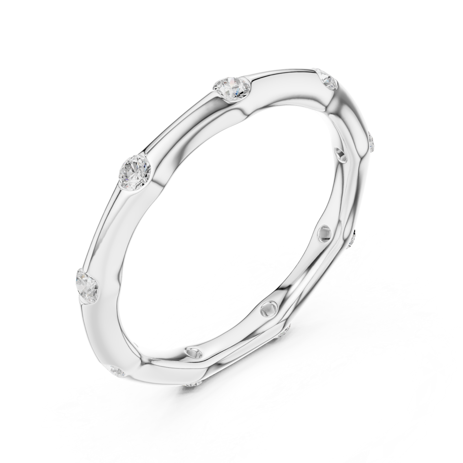  White Gold Celestial Tranquility Band Ring Right View