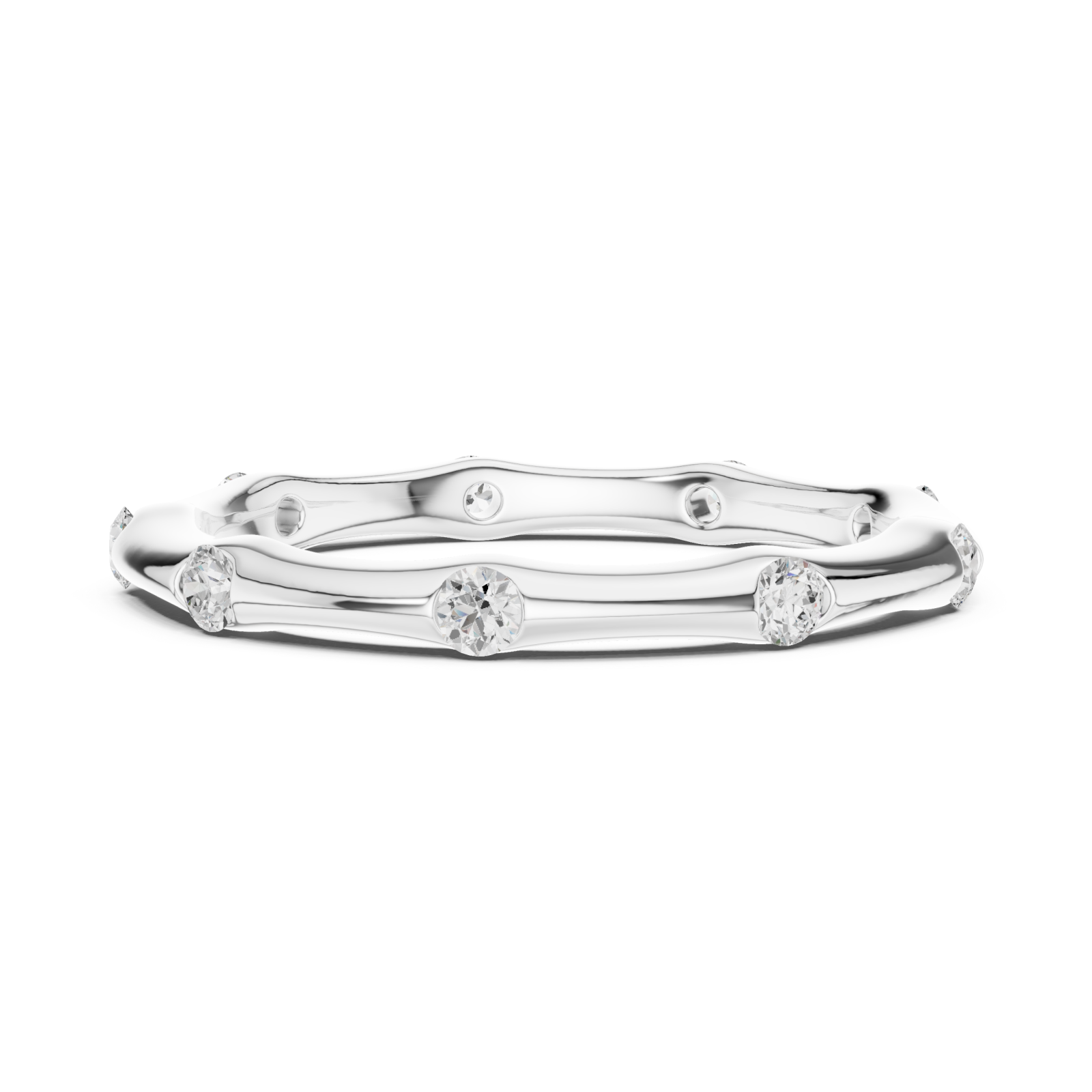  White Gold Celestial Tranquility Band Ring Side View