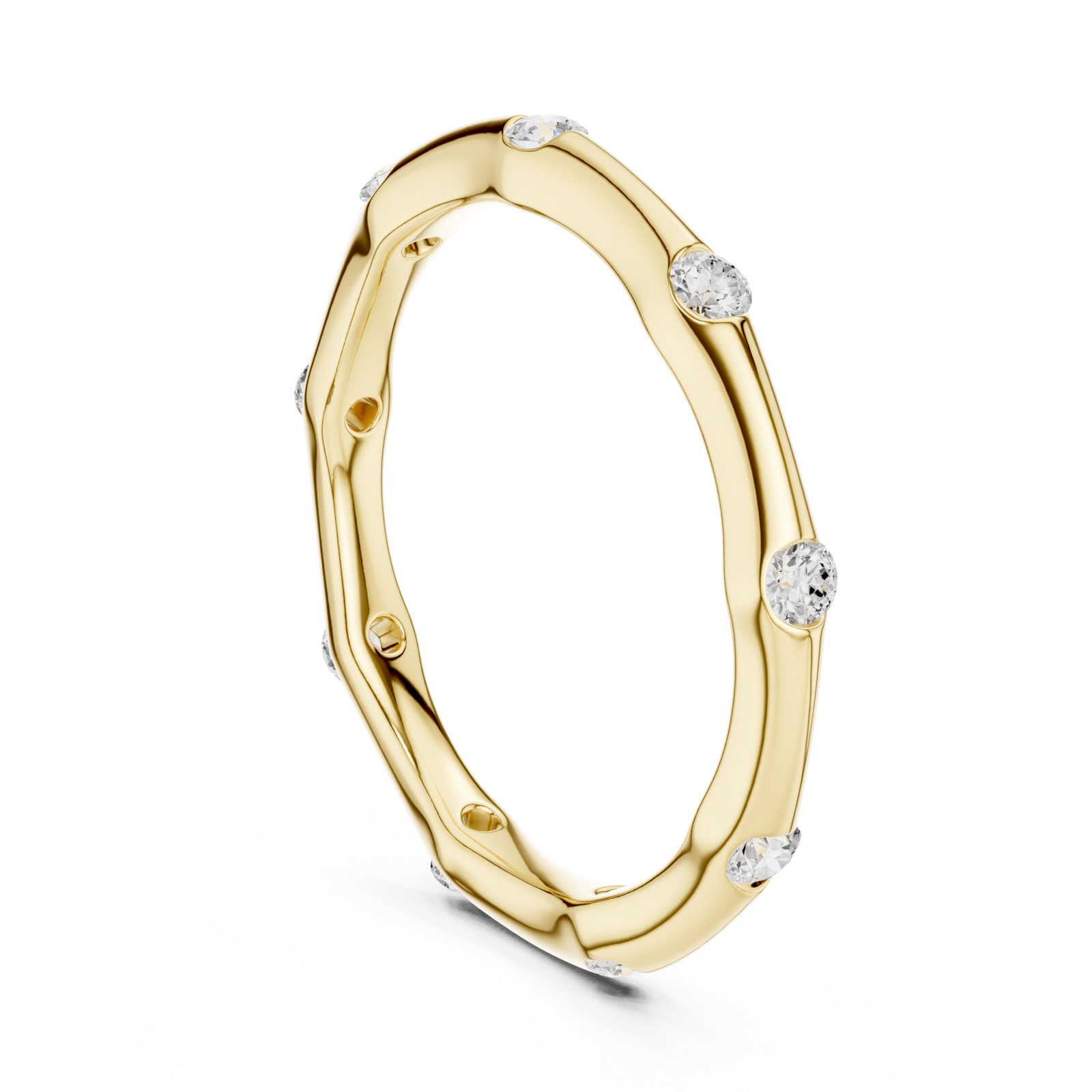  Gold Celestial Tranquility Band Ring Left View