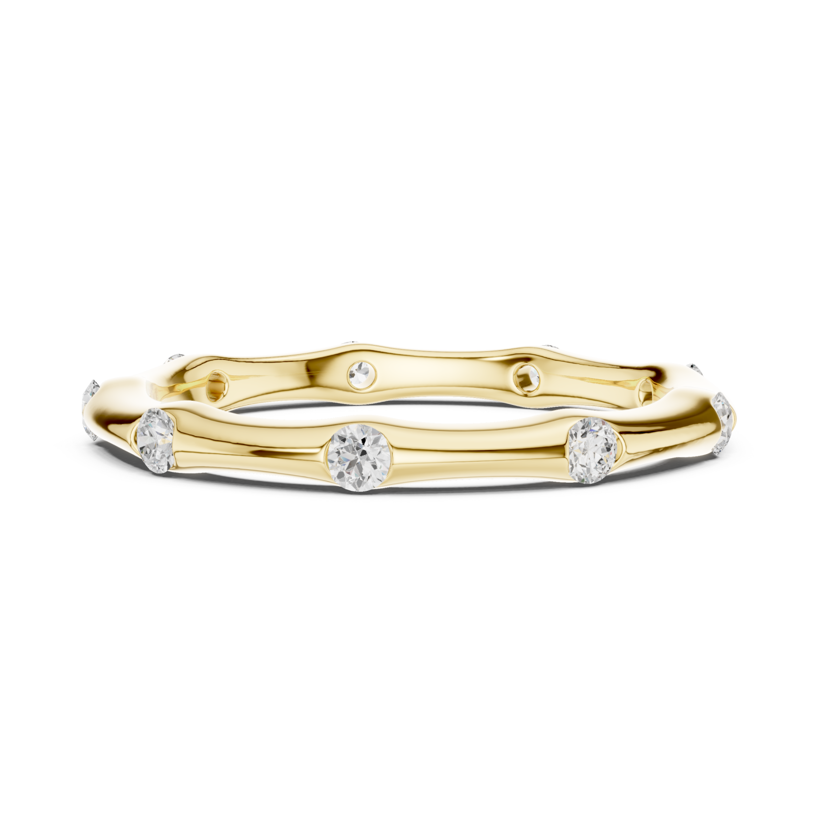  Gold Celestial Tranquility Band Ring Side View