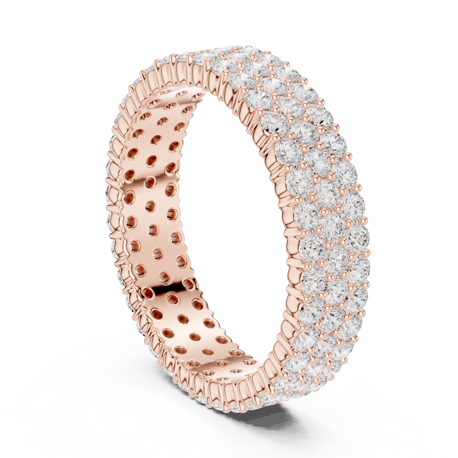  Rose Gold Radiant Mosaic Eternity Statement Ring Left View