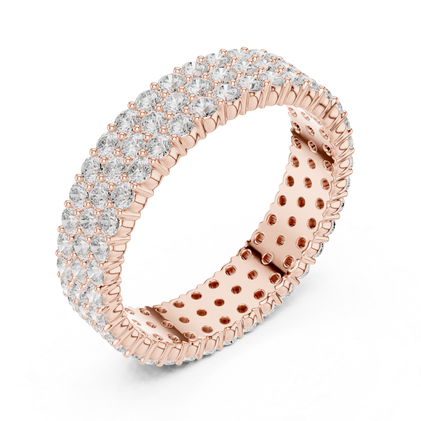  Rose Gold Radiant Mosaic Eternity Statement Ring Right View