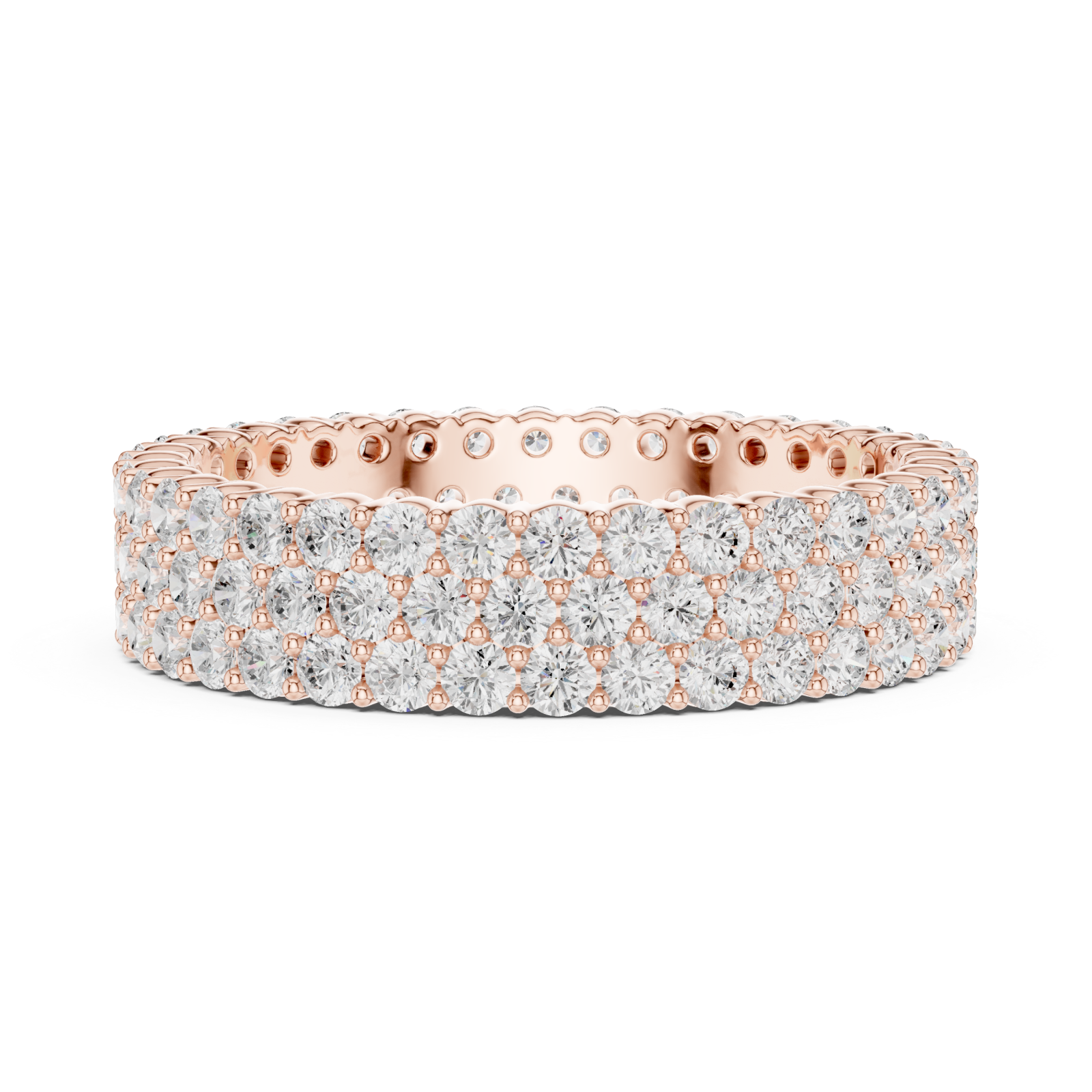  Rose Gold Radiant Mosaic Eternity Statement Ring Side View