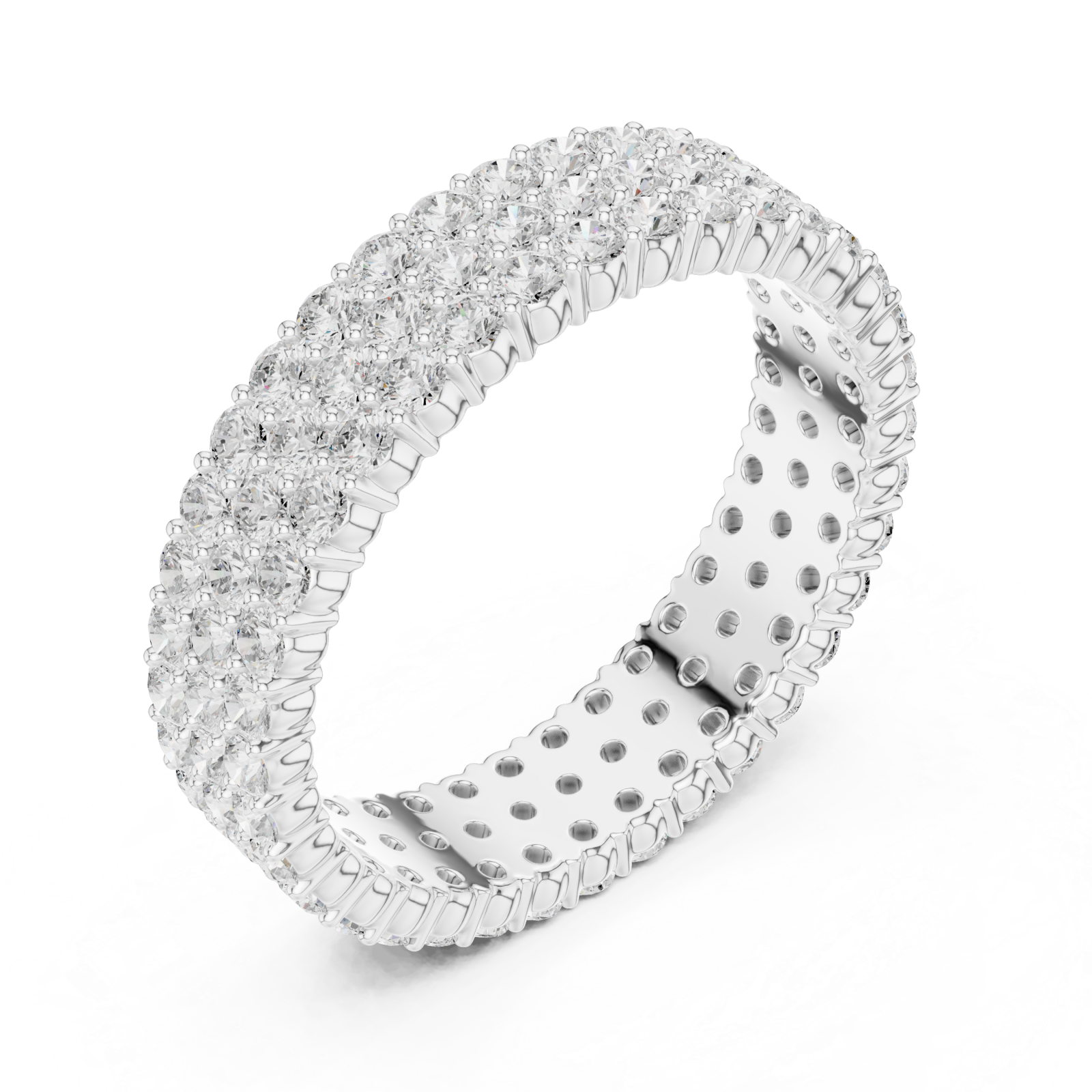  White Gold Radiant Mosaic Eternity Statement Ring Right View