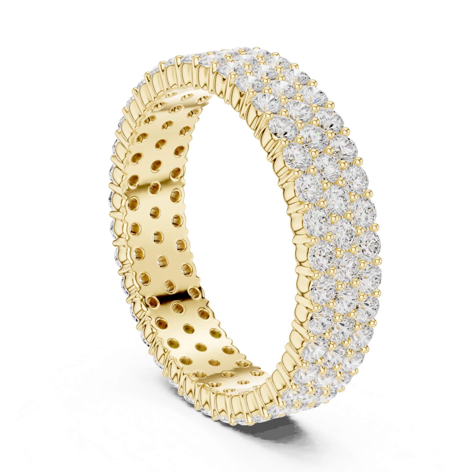  Gold Radiant Mosaic Eternity Statement Ring Left View