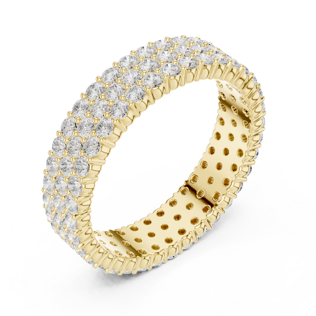 Gold Radiant Mosaic Eternity Statement Ring Right View