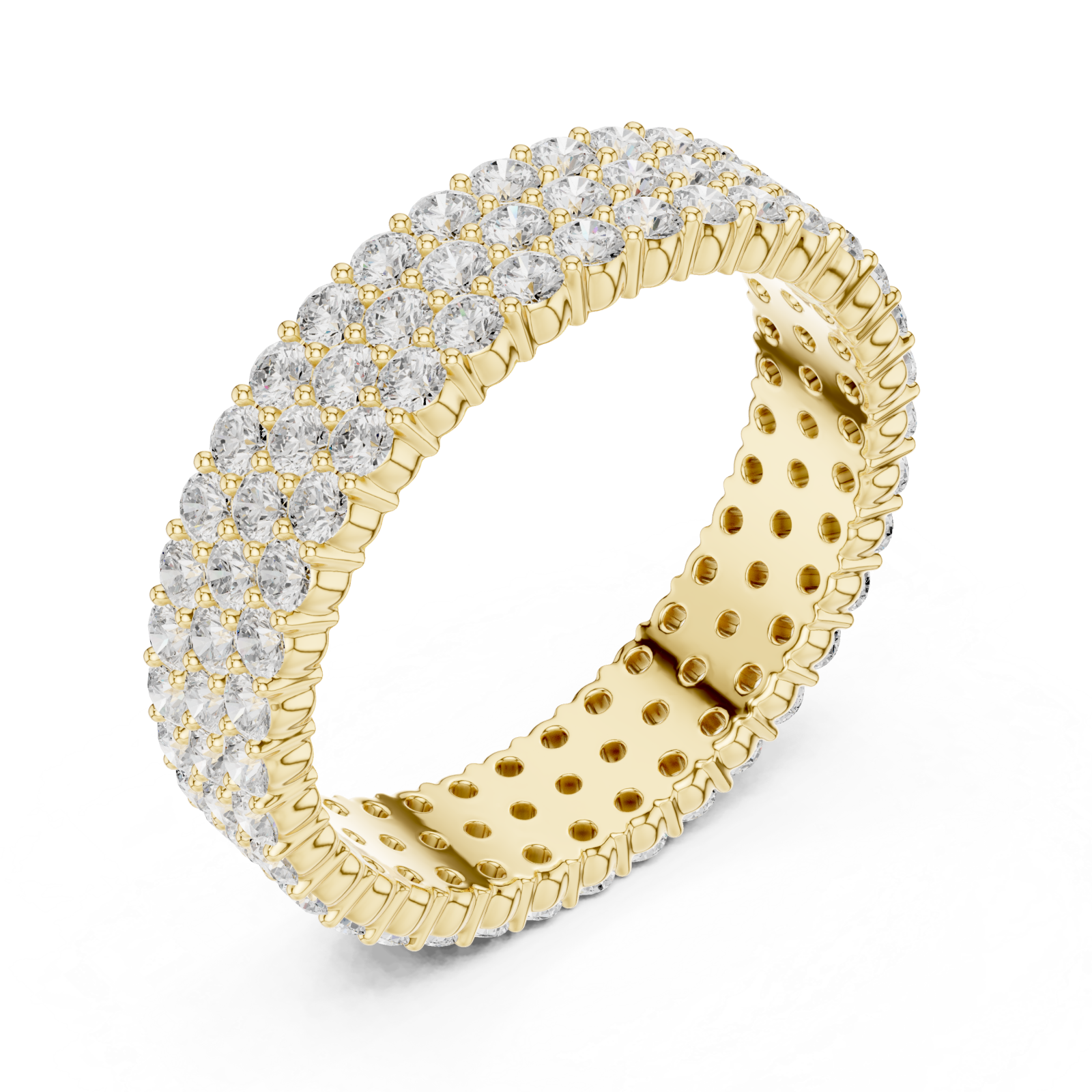 Gold Radiant Mosaic Eternity Statement Ring Right View