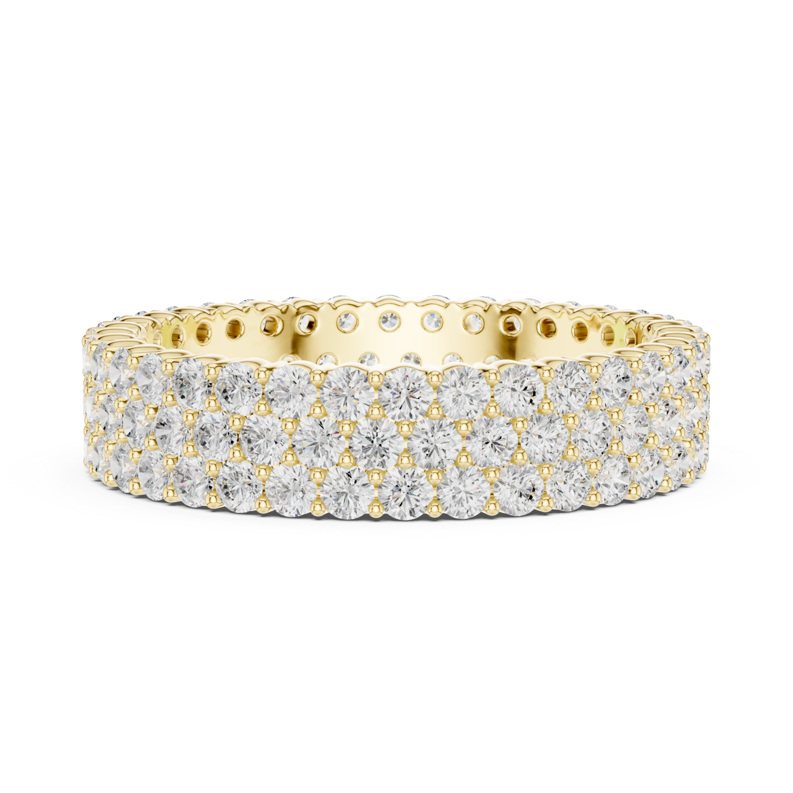  Gold Radiant Mosaic Eternity Statement Ring Side View