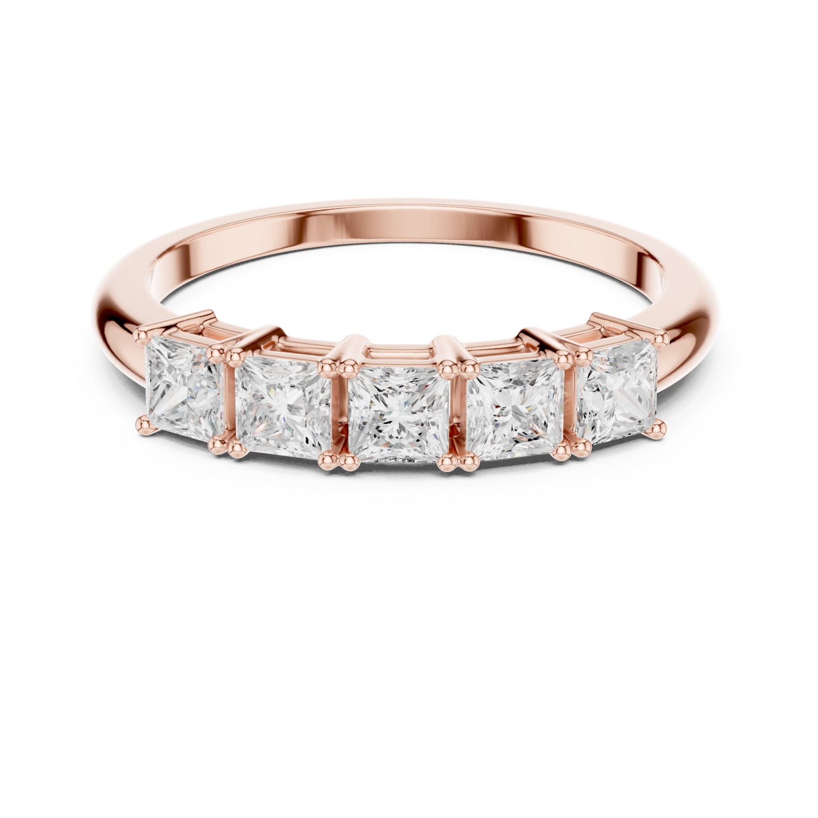  Rose Gold Cascading Radiance Princess Band Front View