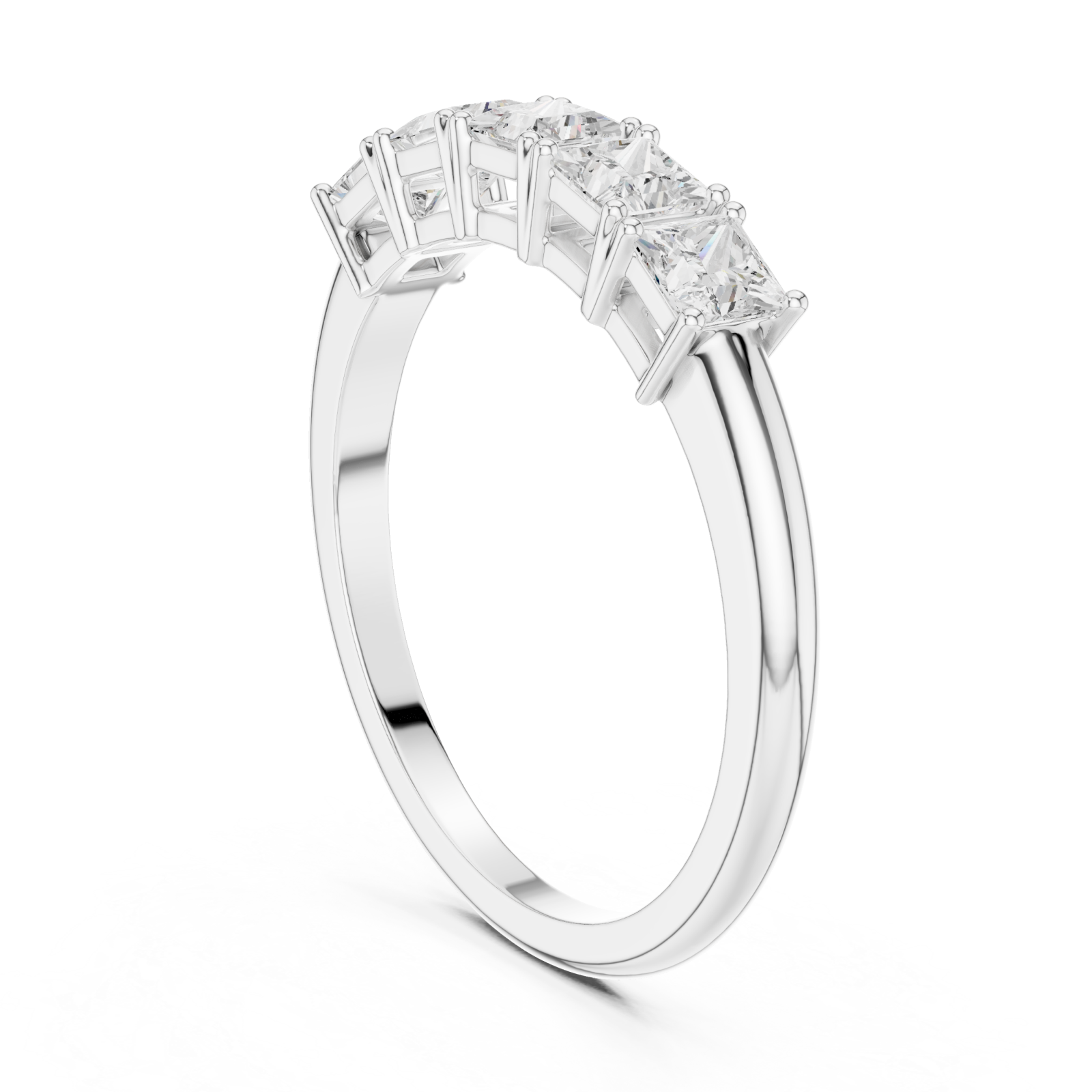  White Gold Cascading Radiance Princess Band Left View